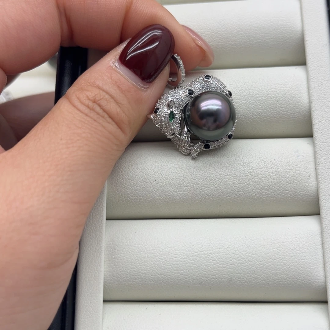 海水珍珠银S925镶嵌吊坠(不含链)