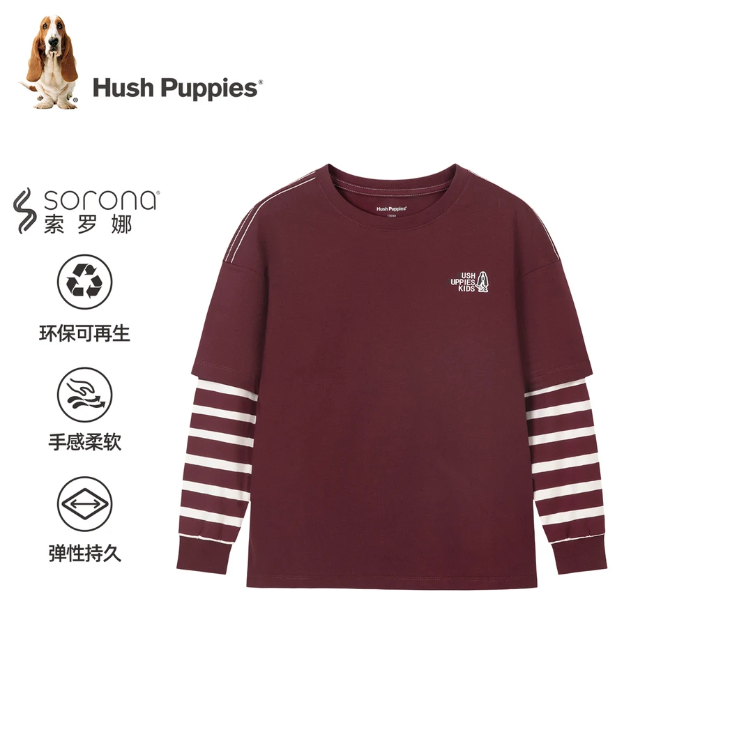 【假两件圆领衫】暇步士童装2025年秋季新款儿童复古圆领套头线衣