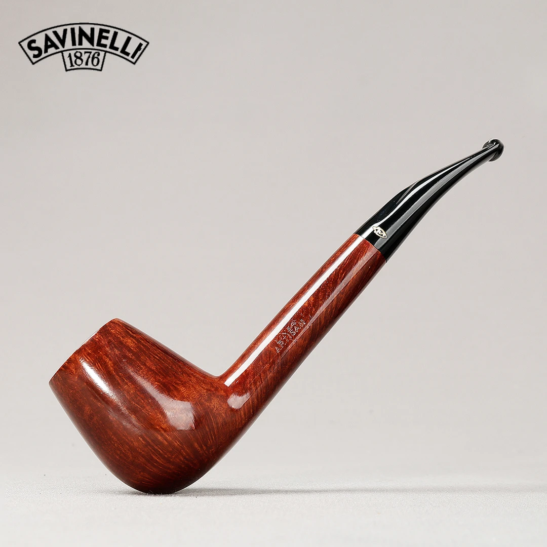 意大利沙芬SAVINELLI 大郁金香微弯 20年前全新老斗 石楠木烟斗