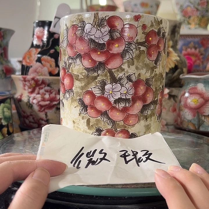 景德镇幸运花盆手绘韩式花盆