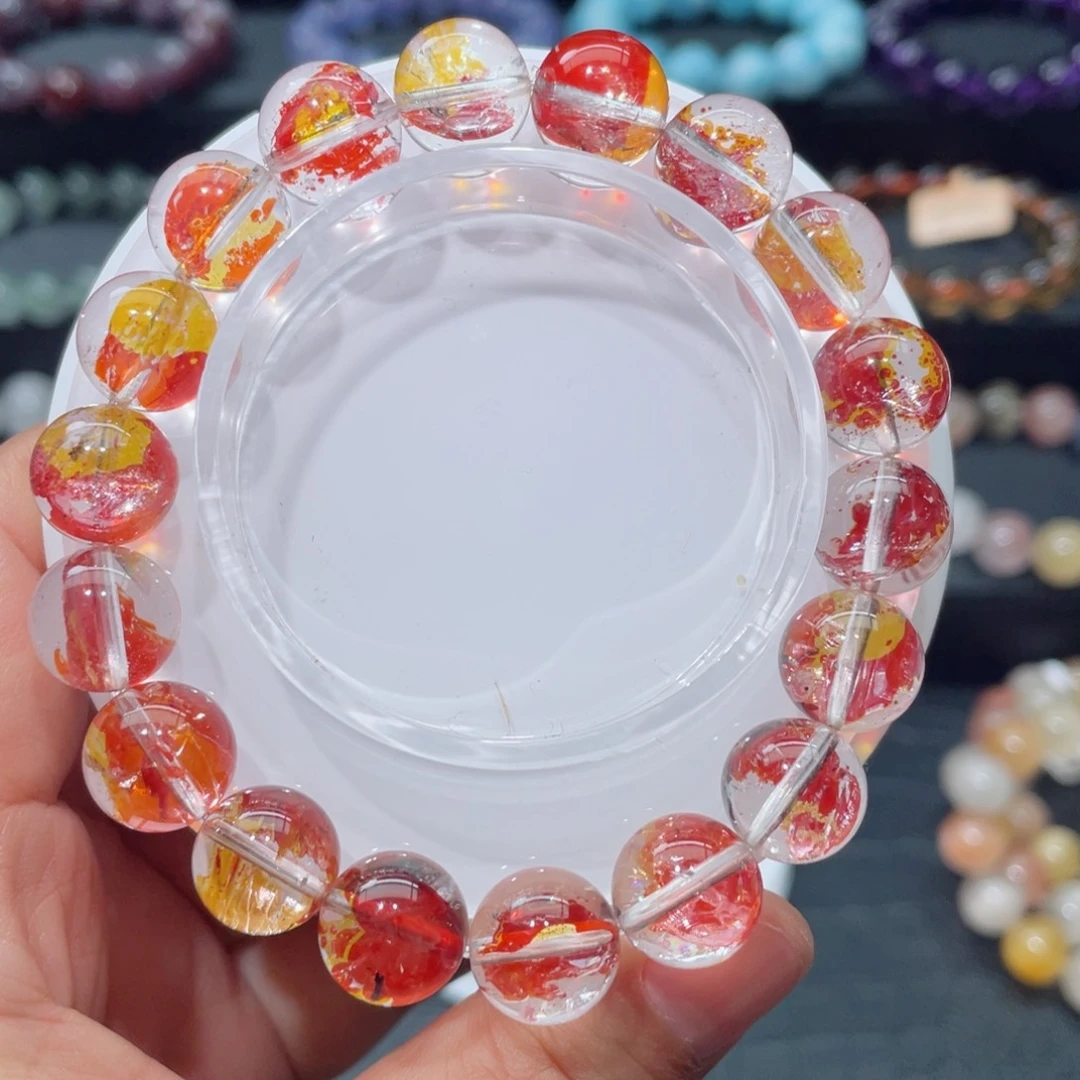 水晶手链未镶嵌浇花手链，晶体通透