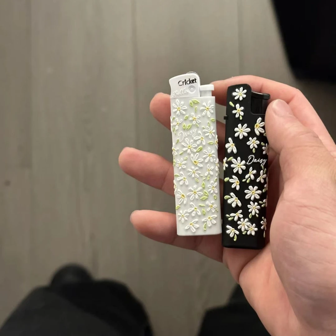 cricket草蜢打火机贴纸小雏菊自贴diy3D立体凸起三维凹凸感美甲贴