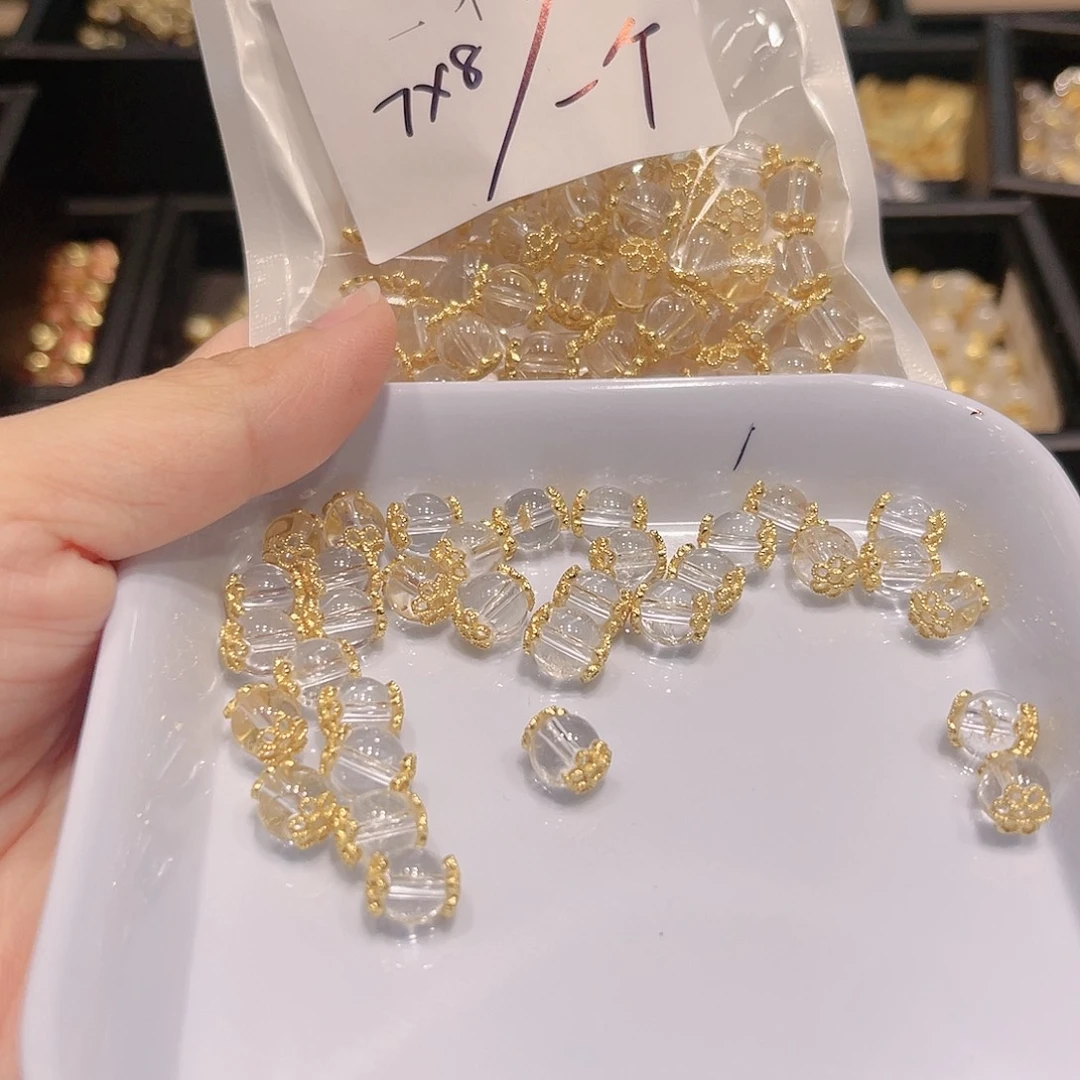 紫晶珠宝半成品银S925镀金镶嵌1