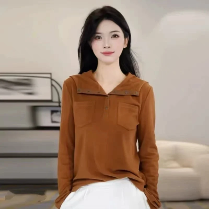 【商场同款】美拉德连帽卫衣2025秋季新款时尚百搭长袖上衣女530086