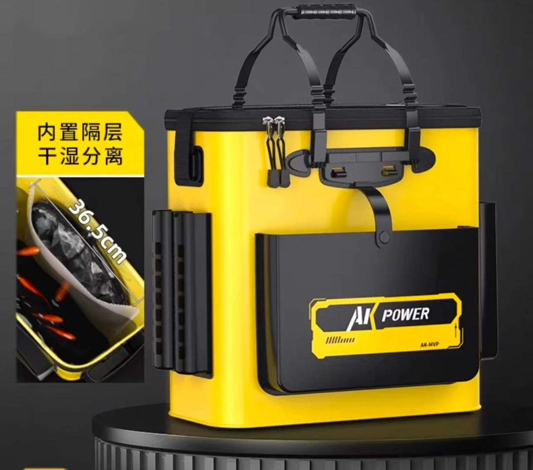 2025正品鱼护桶活鱼桶EVA加厚耐磨新款多功能装鱼折叠渔具包