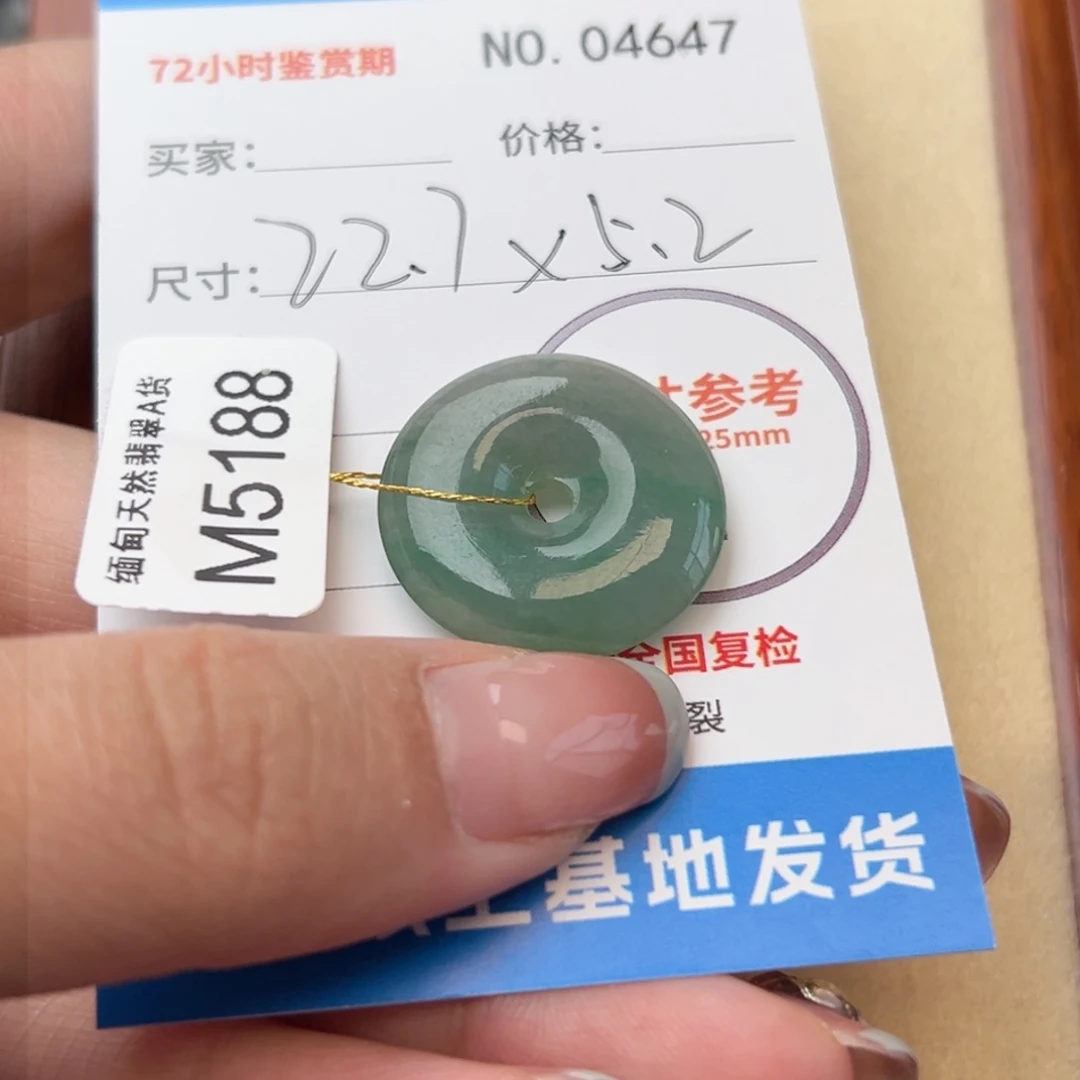 翡翠颈饰未镶嵌平安扣4647