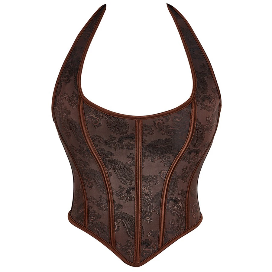 燎原岛【机车辣妹】大码鱼骨胸衣挂脖复古吊带辣妹绑带夏天显瘦