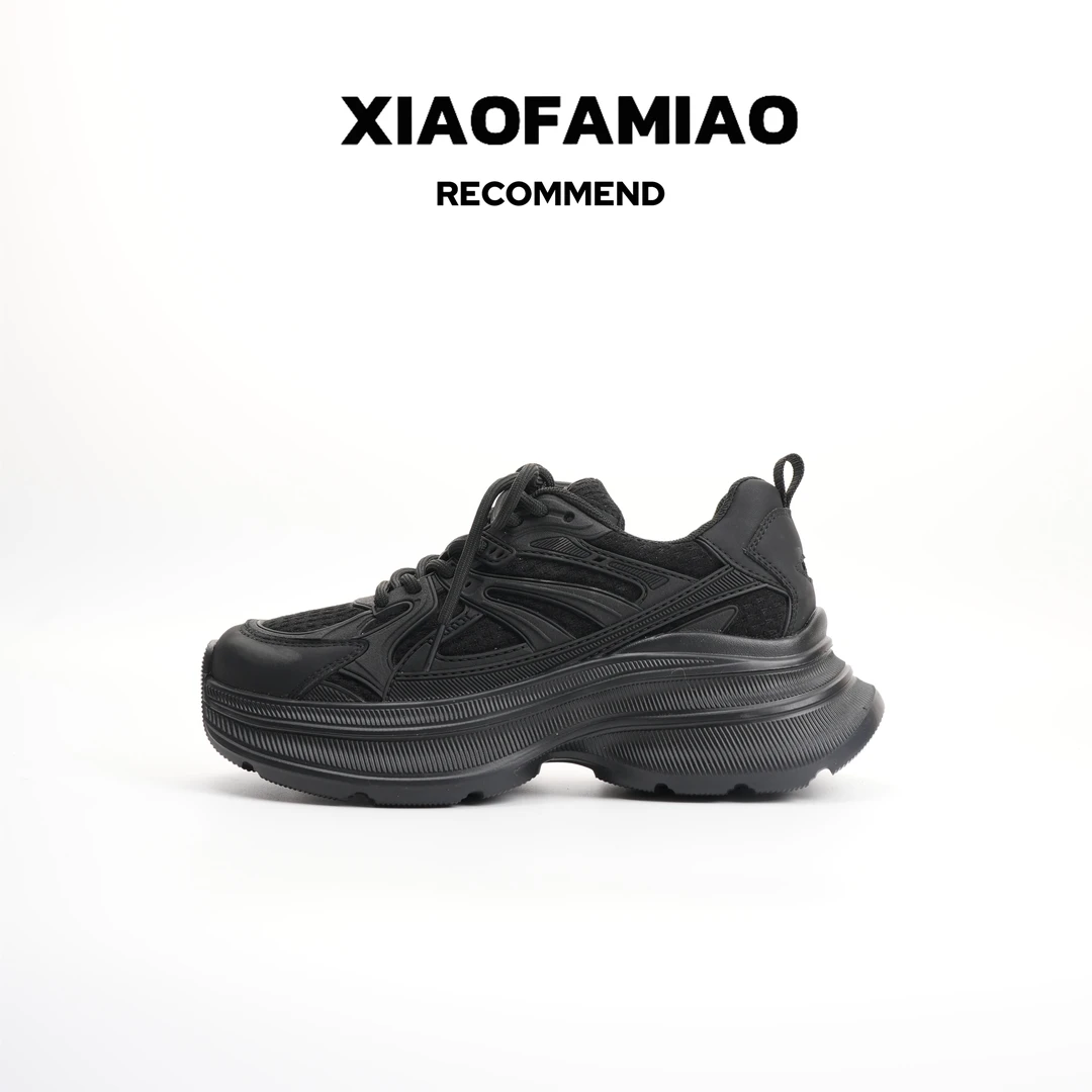 小发喵秋季松糕厚底复古百搭小个子增高休闲老爹鞋