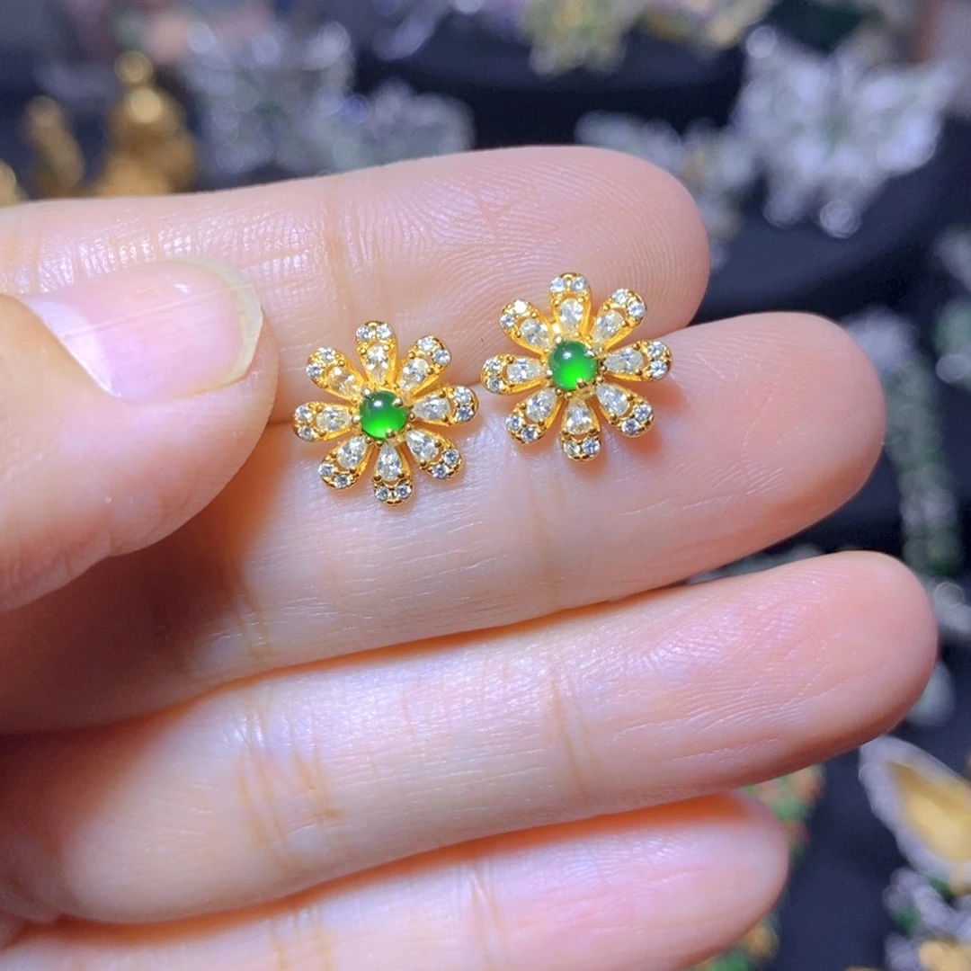 翡翠银S925镶嵌颈饰天然翡翠