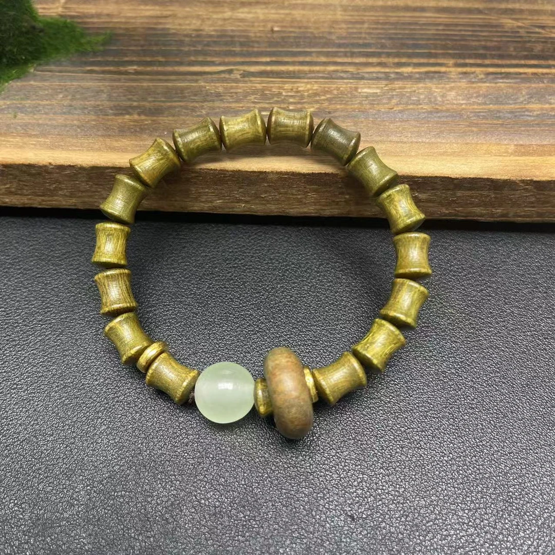 T190绿檀单珠手串 无礼盒