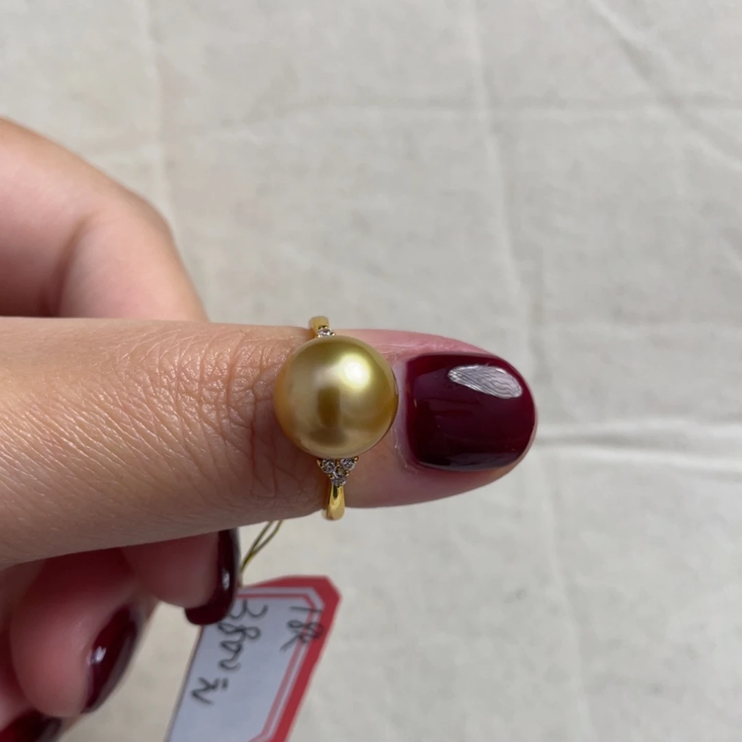 海水珍珠戒圈18K金镶嵌