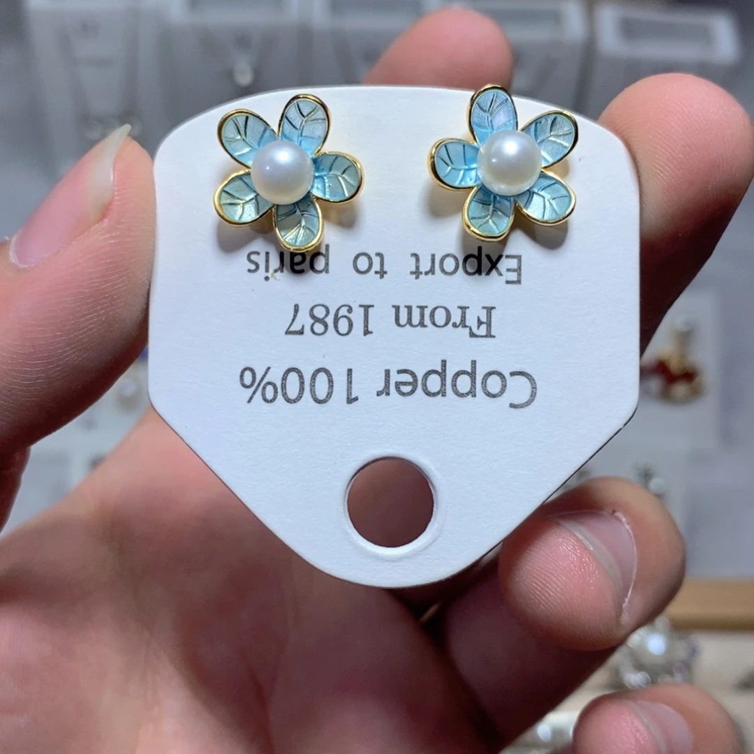 淡水珍珠耳饰银S925镶嵌