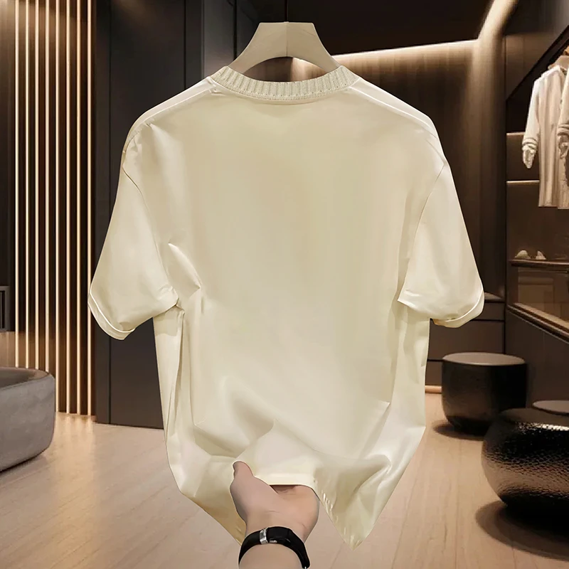 【骑马小标-T2090】夏季新品刺绣潮流宽松简约高级感休闲短袖T恤