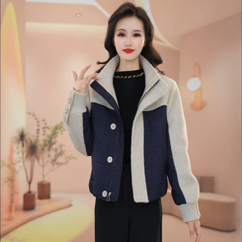 2025年冬季新款时尚气质百搭显瘦女士休闲立领短款棉服外套#B61A