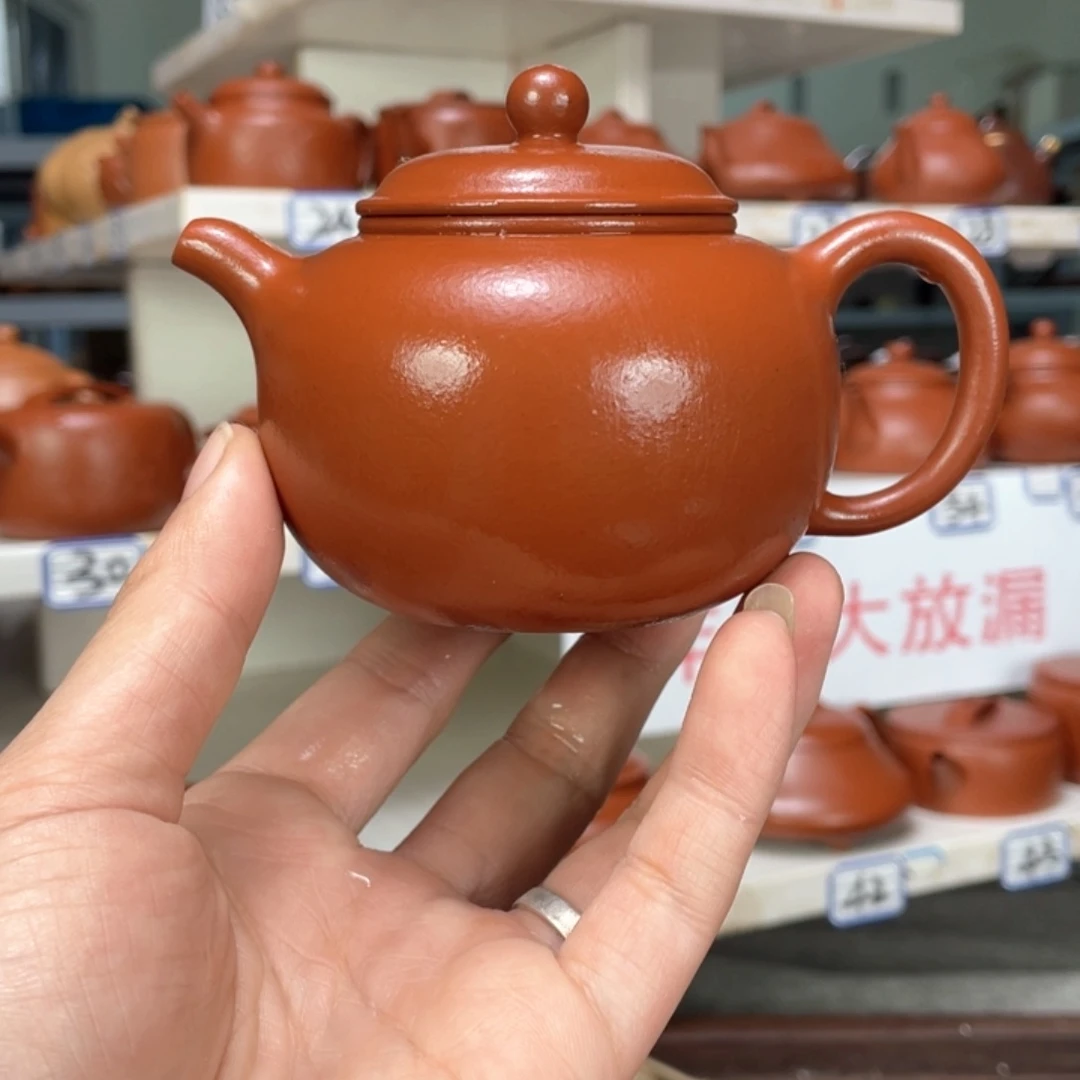 紫砂茶壶小煤窑朱泥全手工200毫升