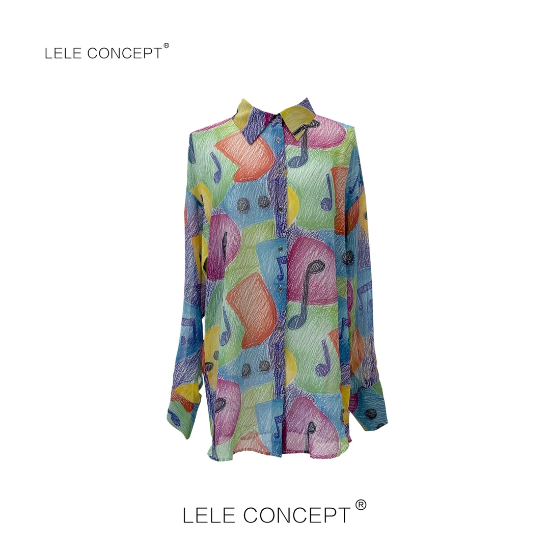 LELE CONCEPT丨设计师款五彩音符衬衫S0749