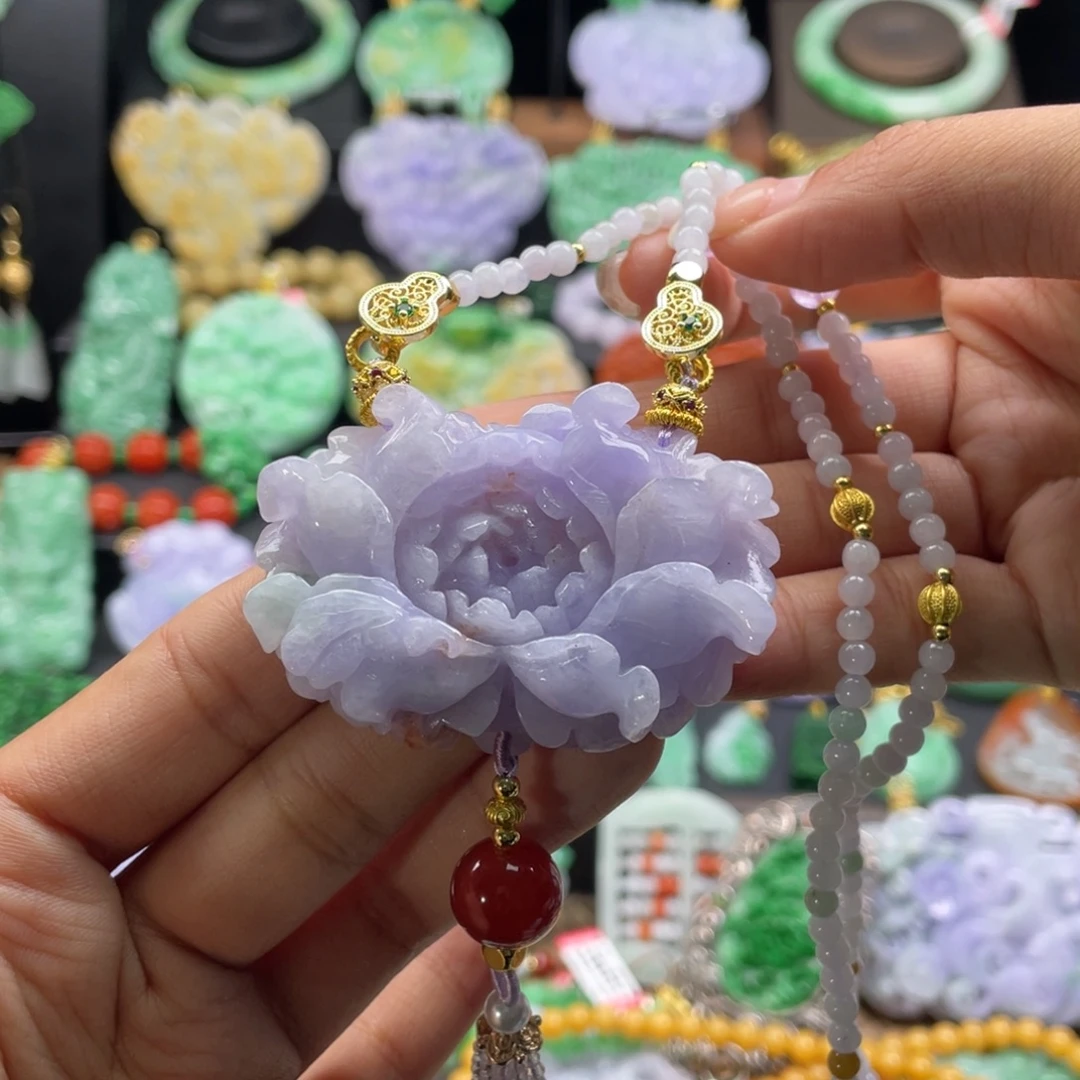 翡翠未镶嵌颈饰代编织