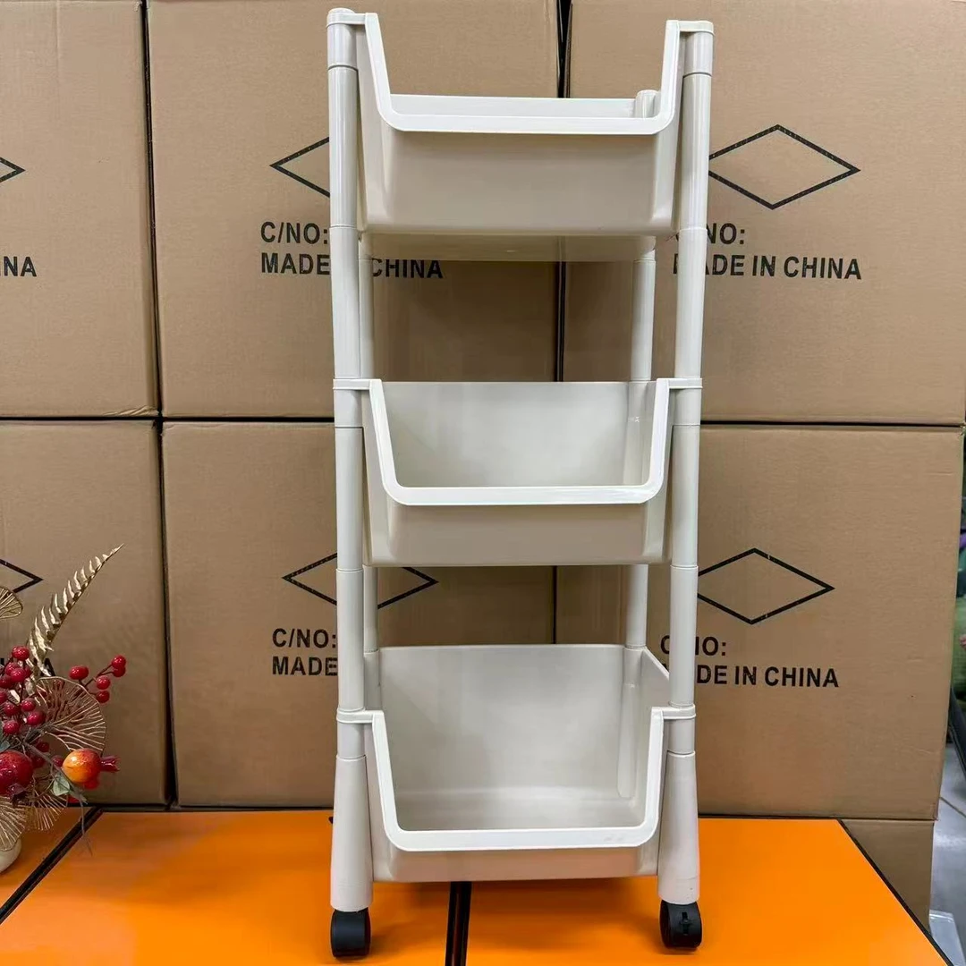 3层置物架收纳储物架移动推车带轮子宿舍卧室客厅零食架
