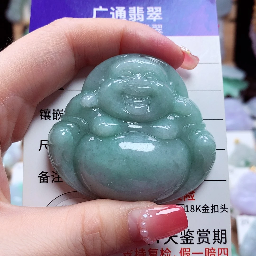 翡翠未镶嵌颈饰佛公07