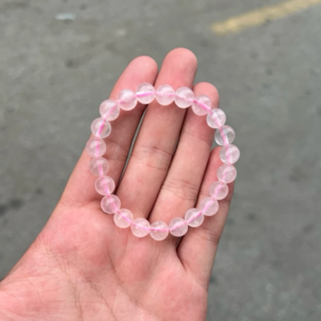 【粉水晶卡8手串】天然水晶粉粉嫩嫩高冰透晶体【多样性发一件】