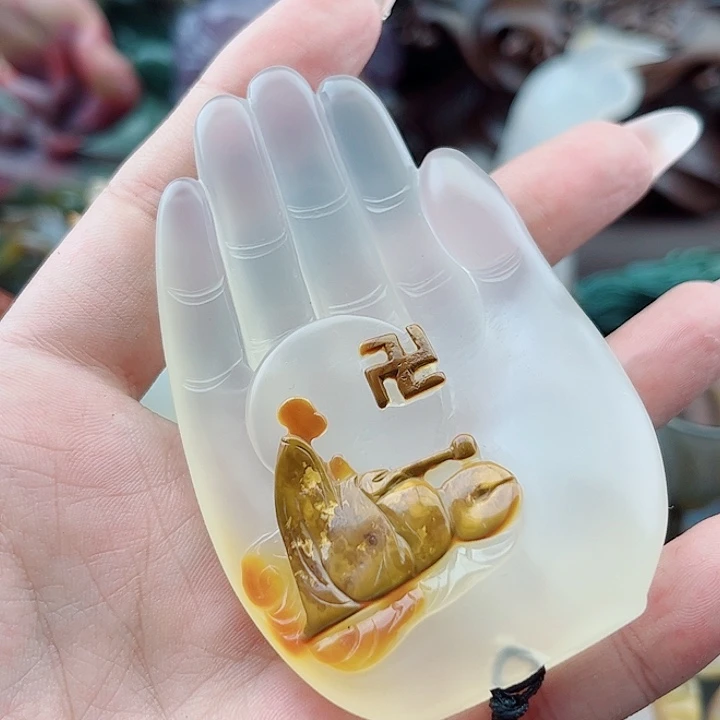 老***墨玛瑙未镶嵌手饰吊坠