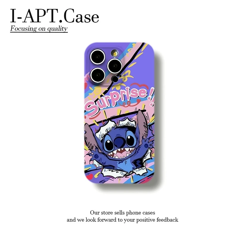 彩涂鸦史迪仔菲林软壳适用iPhone苹果16手机壳华为oppo小米vivo新