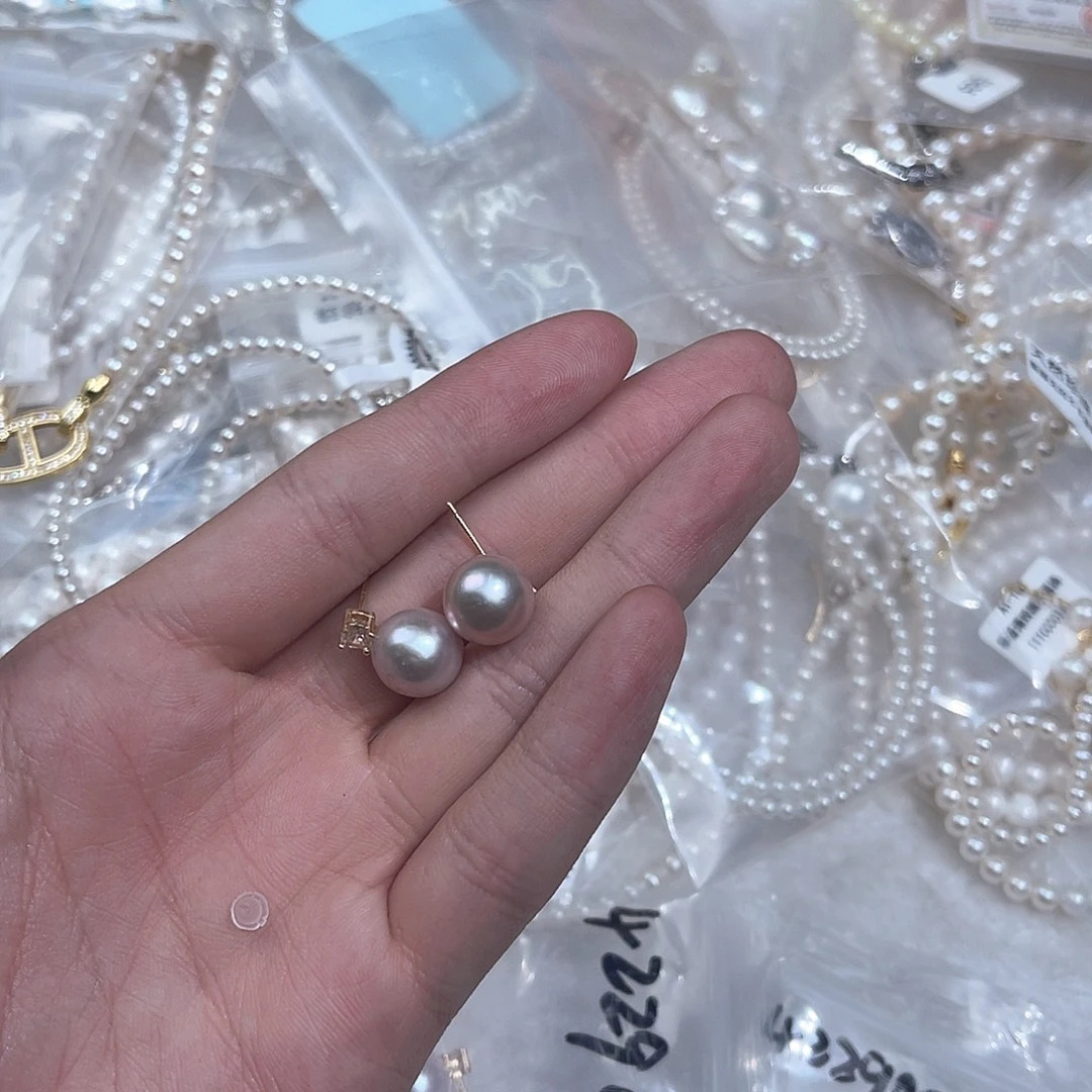 格***诗银S925镶嵌耳饰淡水珍珠
