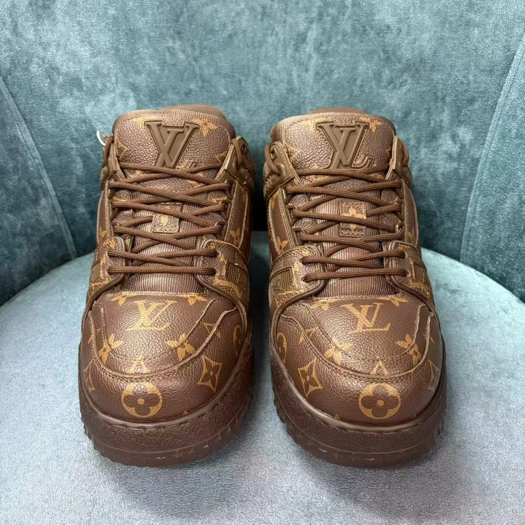 未使用 LouisVuitton/路易威登 trainer mix棕色印花胖丁奢鞋