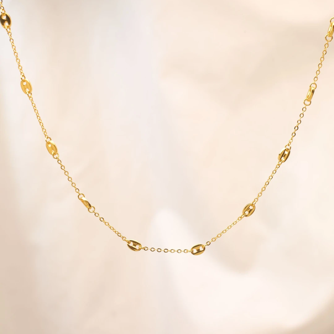 Pt950铂金黄猪鼻子项链