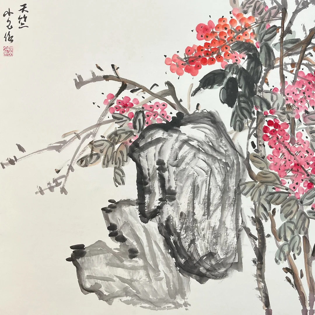 张大风艺术馆  欧亮月绘画作品《天竺》Y65，尺寸68X68cm