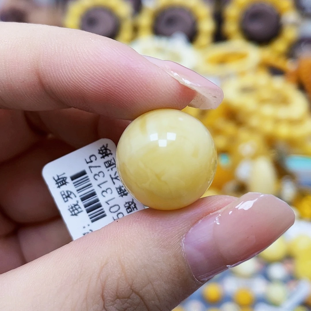 未镶嵌琥珀珠宝奇石17mm满蜡妖花