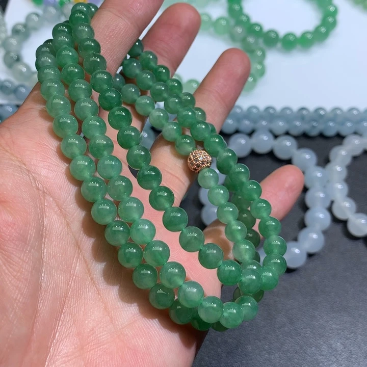 翡翠未镶嵌手链冰晴