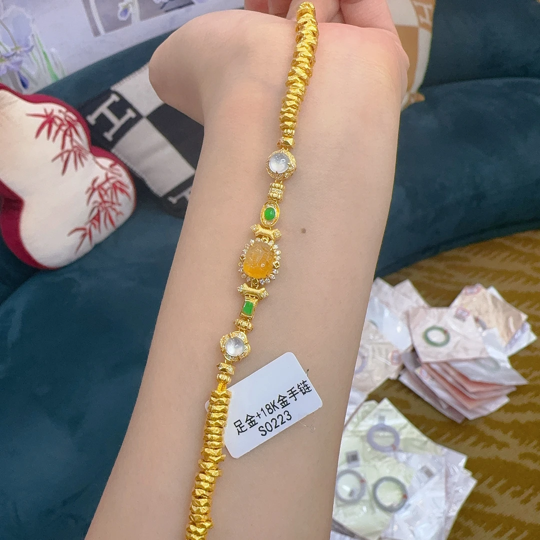 翡翠貔貅盘缠手链  多样性团购发一件