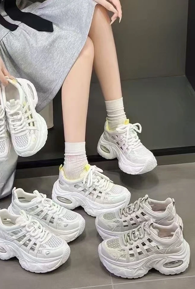 【华小姐】夏季新款时尚潮流圆头厚底透气百搭休闲鞋302