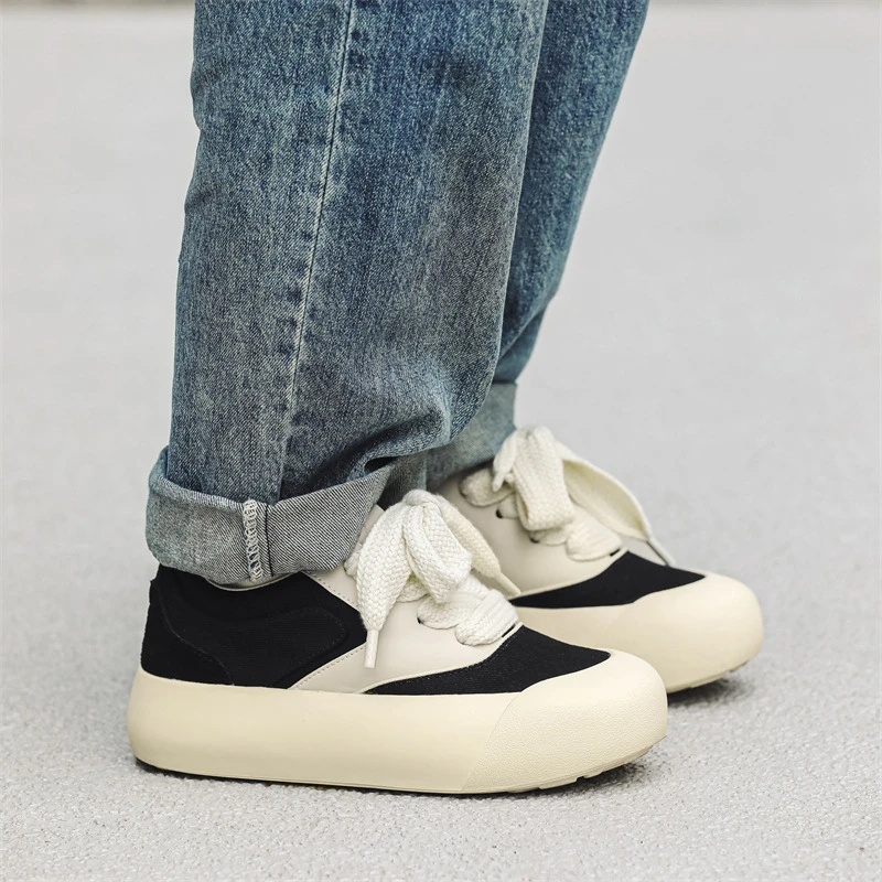 小众厚底蓬蓬鞋男女潮牌原创增高德训鞋情侣大头面包松糕帆布板鞋