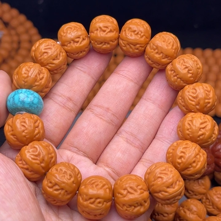 猴头核桃吊坠17麻花串绿