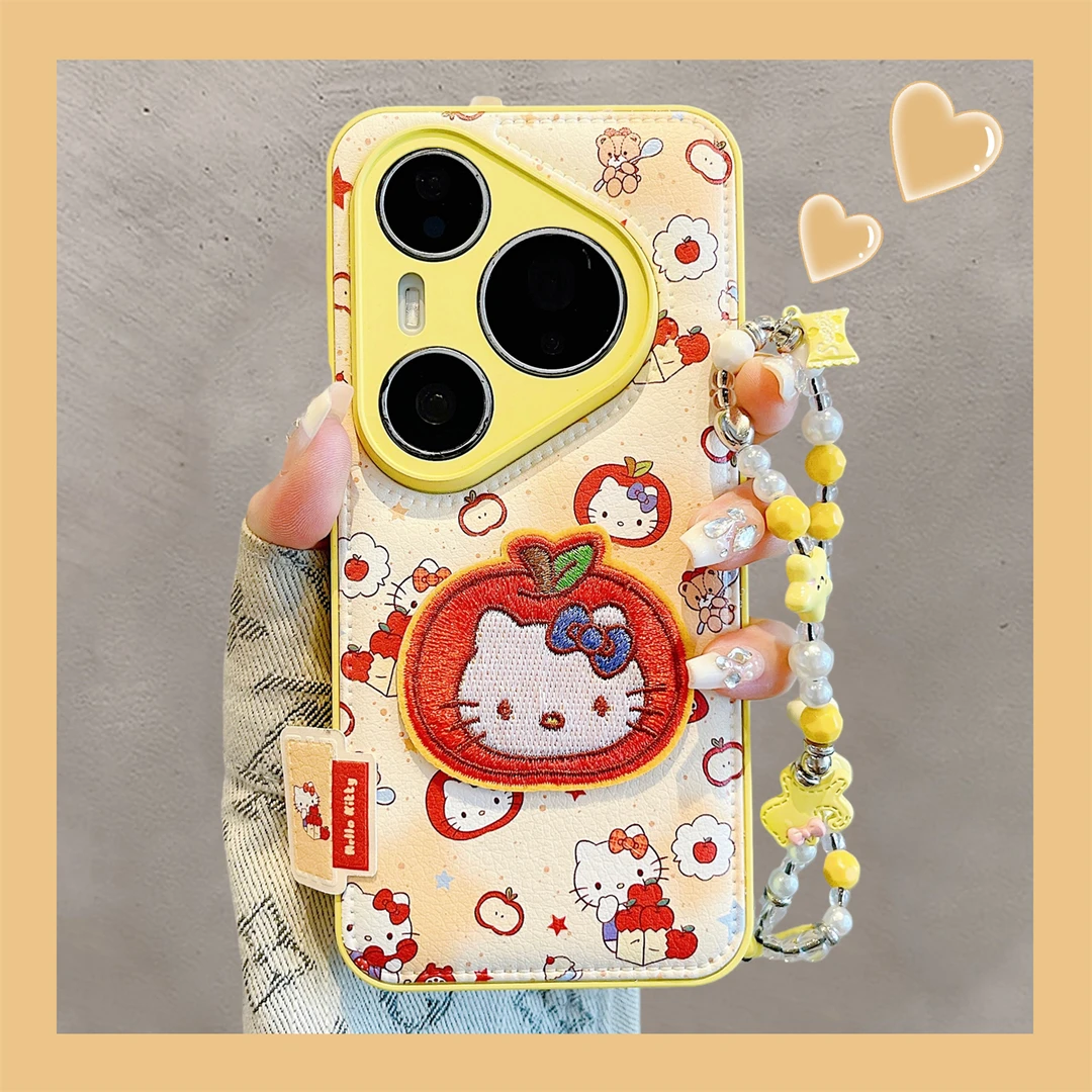 适用华为pura70pro+手机壳70Ultra可爱卡通刺绣苹果KT猫pura80pro