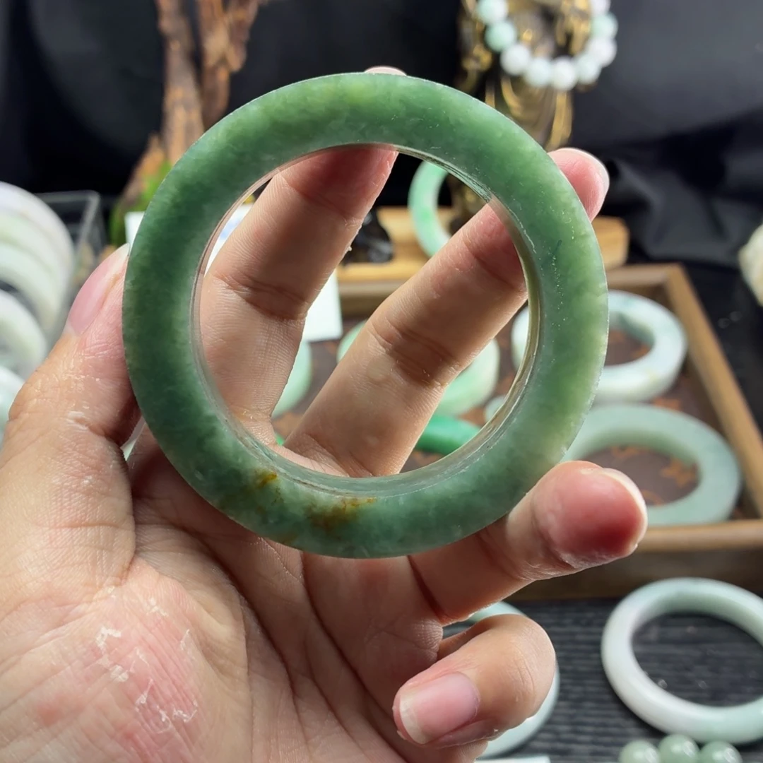 定制翡翠未镶嵌翡翠A货毛胚手镯定制