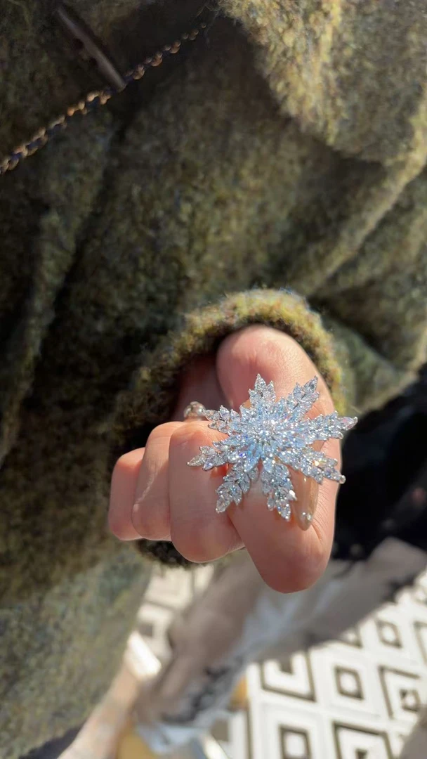 铜合金仿珍珠项链 YUSHA//YY966雪花胸针满钻