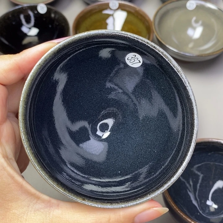 茶盏叫**哥建窑建盏磨底柴烧主人杯