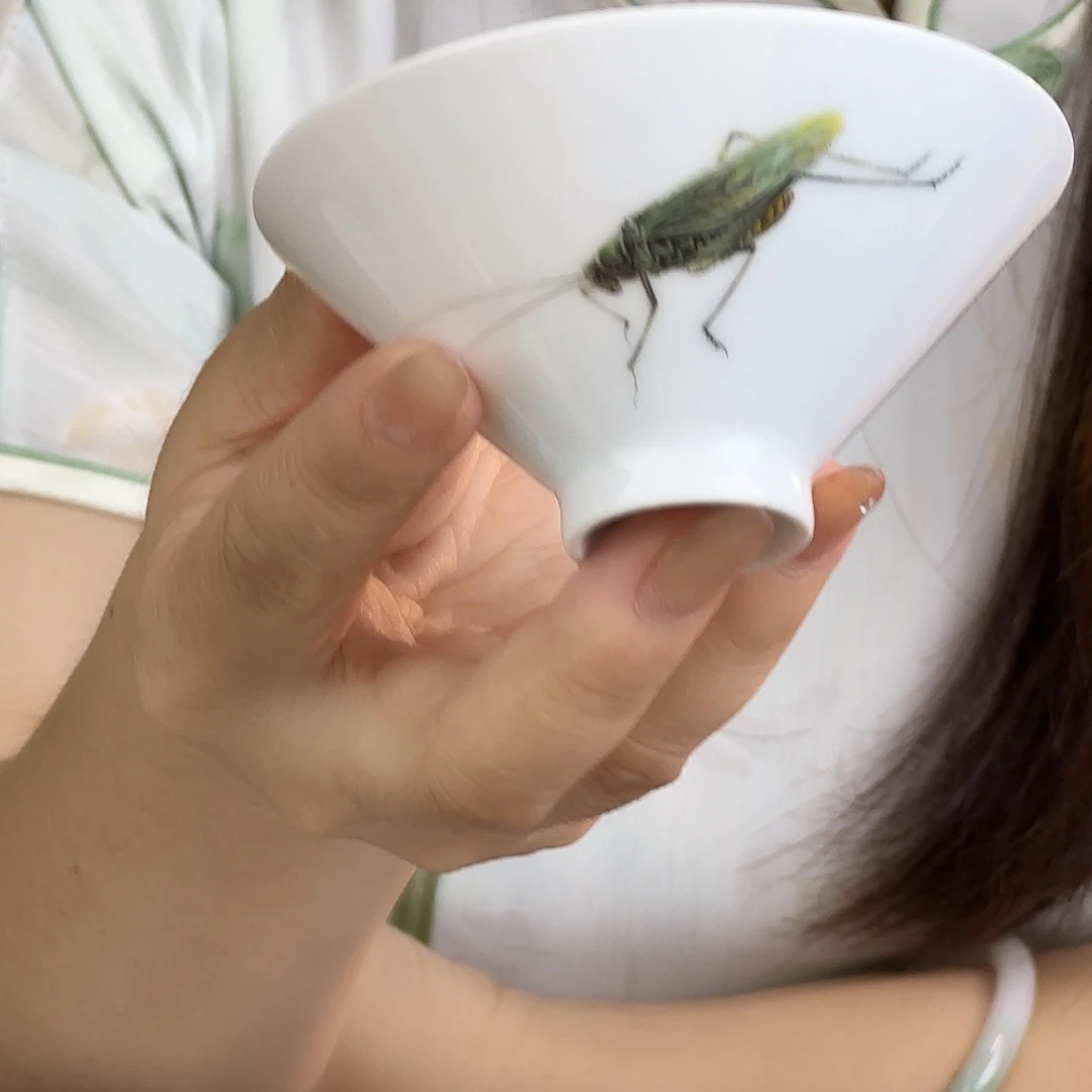 瓷片精品手绘摆件主人杯