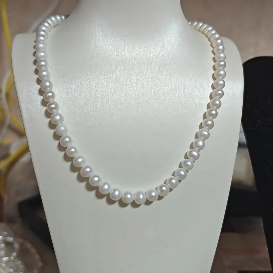 淡水珍珠银S925镶嵌颈饰