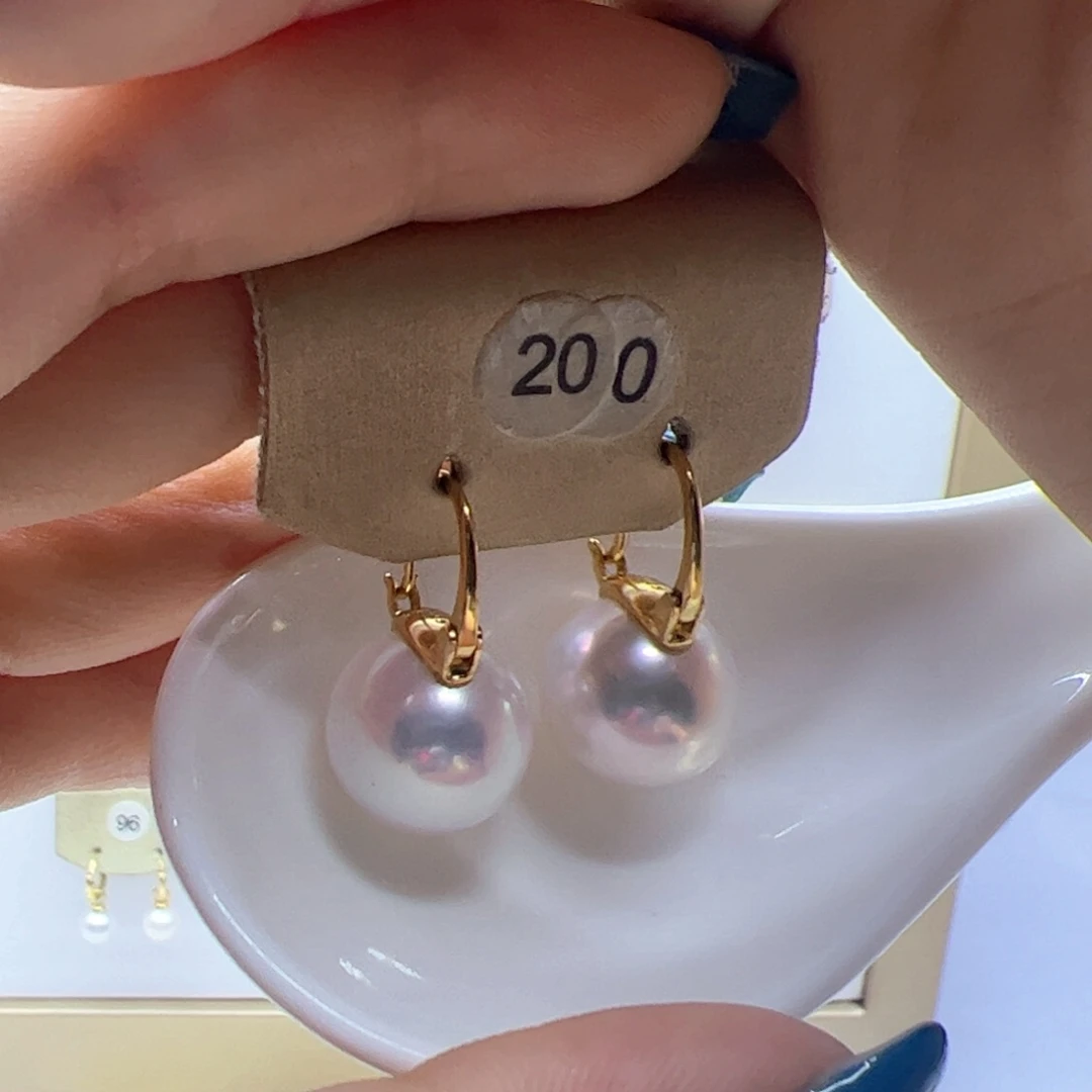银S925镶嵌淡水珍珠耳饰