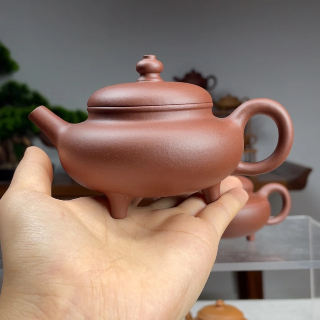 【闪购商品】紫砂茶壶半****…黑紫泥三足鼎立容量170cc