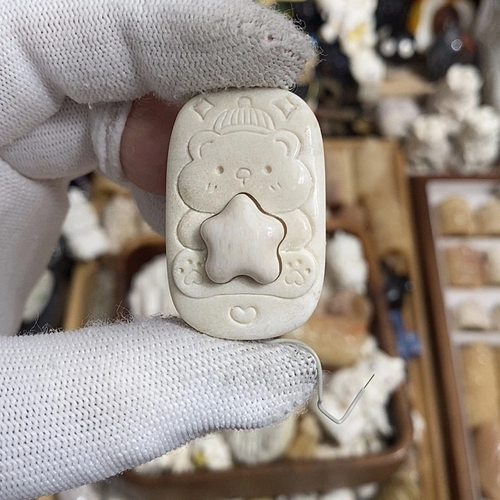 把件鹿骨M24小熊抱星牌鹿角