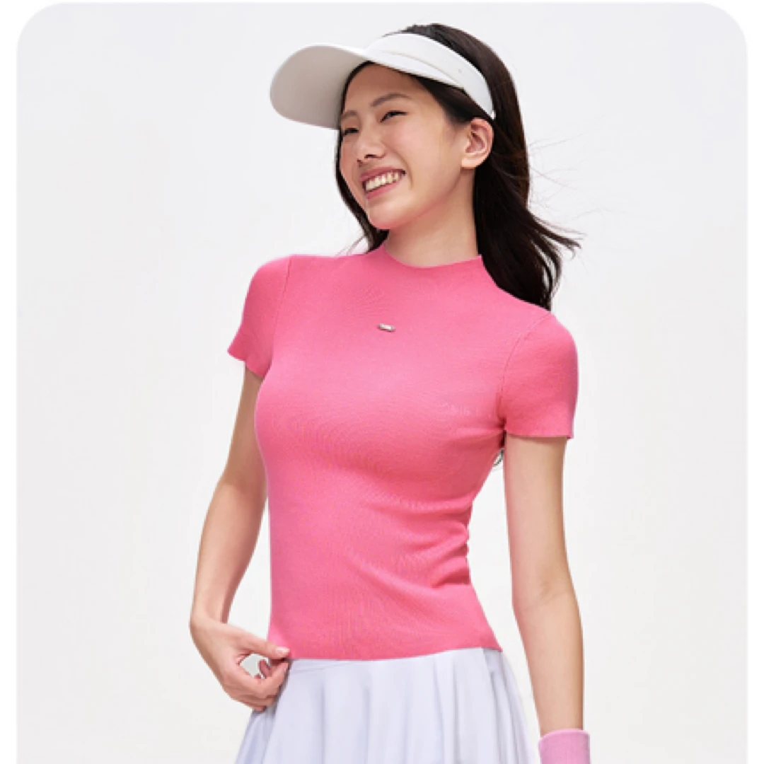 SPLAN 复古美式小高领经典运动短袖T恤25366