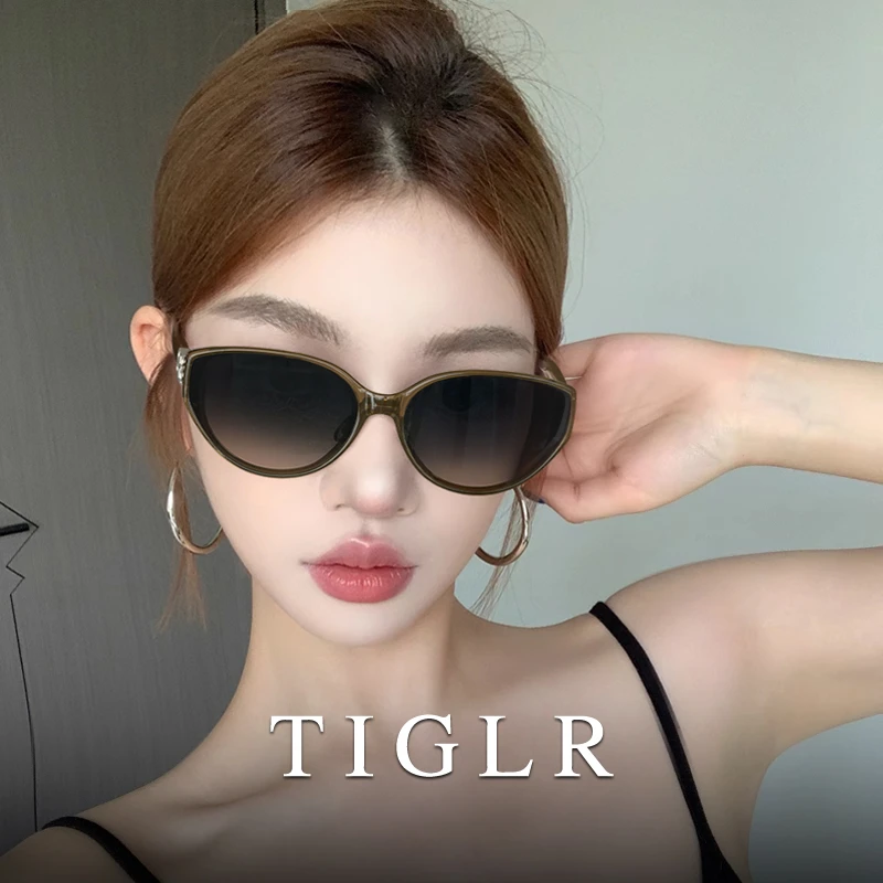 帝格勒复古猫眼框墨镜女款2025新款高级感窄框偏光防紫外线太阳镜