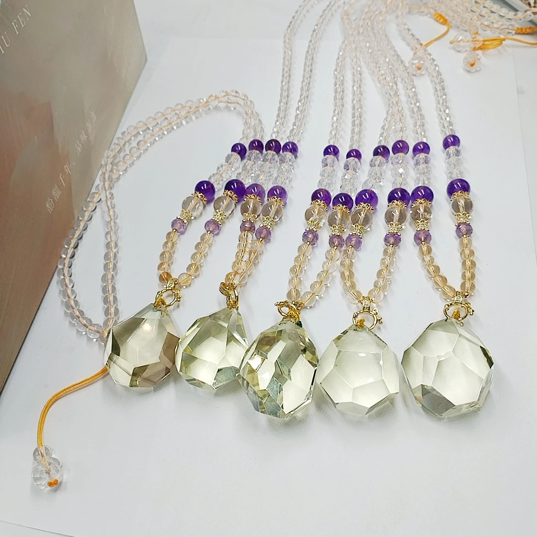 黄晶项链精美时尚大气日常多样性发货1件