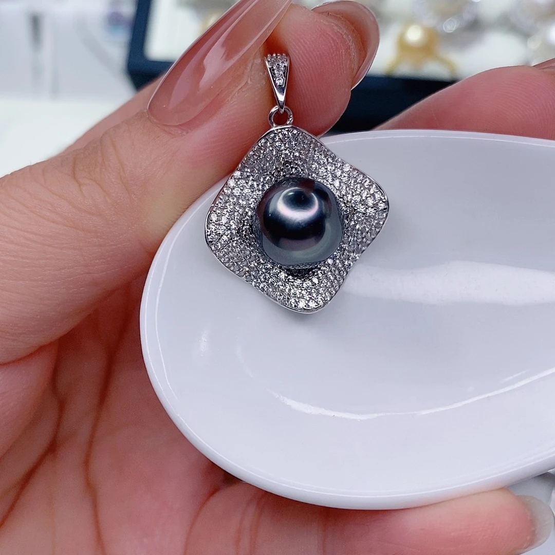 舒***糖吊坠(赠链)海水珍珠银S925镶嵌
