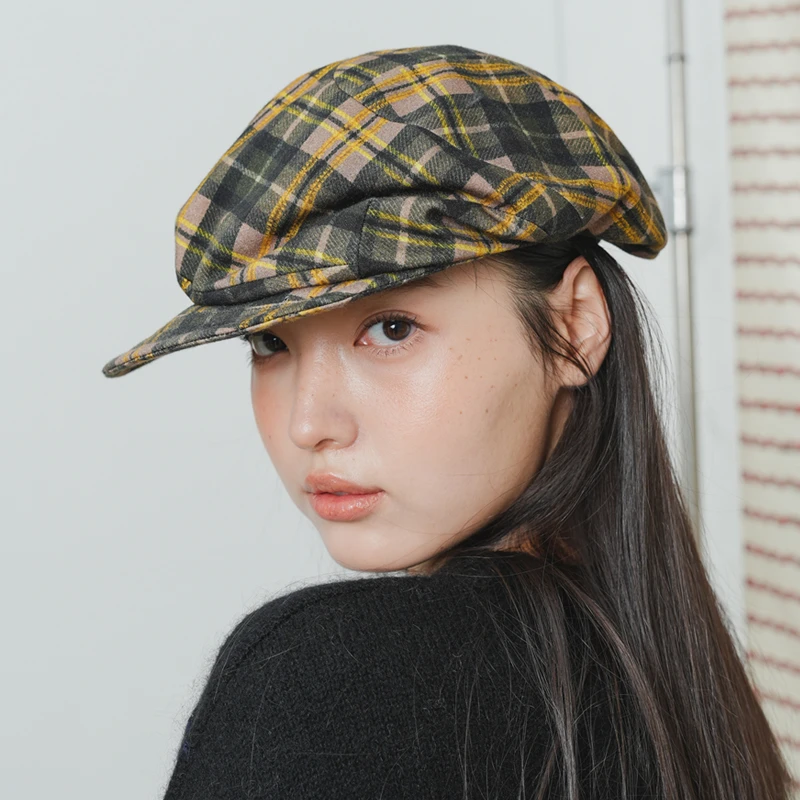 JOJOKUR 春日色彩不对称报童帽_轻奢质感英伦小众风设计感情侣帽